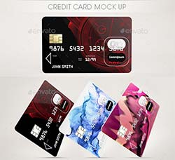借记卡展示模型(4种效果)：Credit Card Mock Up